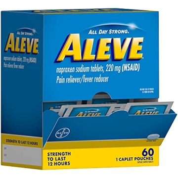Aleve Pain Reliever & Fever Reducer Naproxen Sodium Caplets - 60 Individual Pouches
