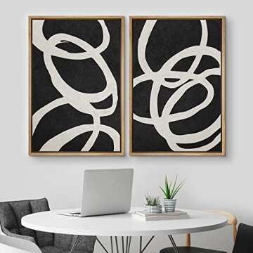 MUDECOR Framed Canvas Print Wall Art Set - Contemporary Abstract Design