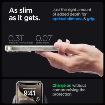 Spigen Ultra Hybrid MagFit Designed for iPhone 15 Pro Max Case (2023) [Anti-Yellowing] [Military-Grade Protection] Compatible with MagSafe - White