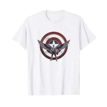 Marvel Falcon Winter Soldier Captain America Shield Wings T-Shirt - Officially Licensed Apparel