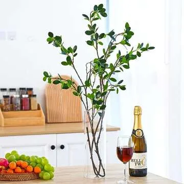 Fixwal Set of 2 Clear Glass Cylinder Vases for Centerpieces, 12 x 4 Inch Tall Glass Hurricane Floating Candle Holder Vase for Table, Wedding Decorations, Flower Vase for Decor