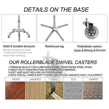 Kaleurrier Adjustable Swivel Stool Chair for Kitchen & Office