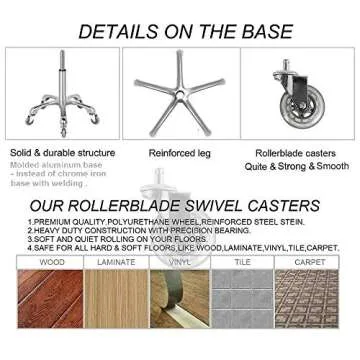 Kaleurrier Adjustable Swivel Stool Chair for Kitchen & Office