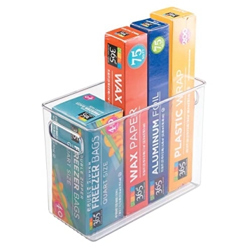 mDesign Plastic Tall Food Storage Bin - Clear Ideal for Kitchen & Pantry Organization