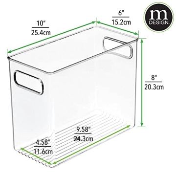 mDesign Tall Food Storage Bin - Clear, Versatile Organizer