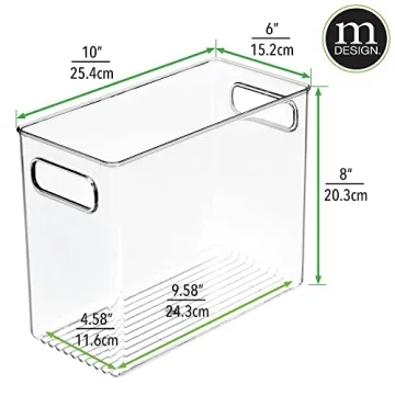 mDesign Tall Food Storage Bin - Clear, Versatile Organizer
