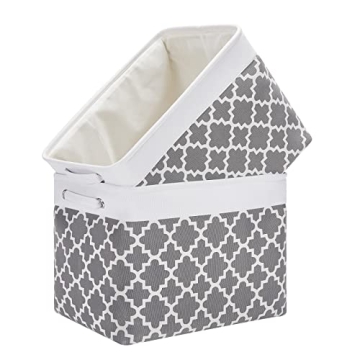 Neykioy Baskets Storage Fabric Storage Bins Large Storage Basket for Shelves, 2Pcs Canvas Storage Ba...