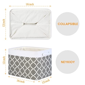 Neykioy Large Fabric Storage Bins - Stylish & Durable