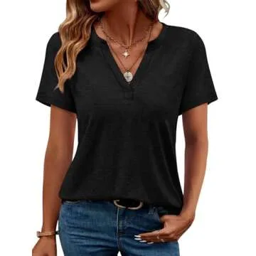 WEESO Women's Summer V-Neck Tees for Stylish Outfits