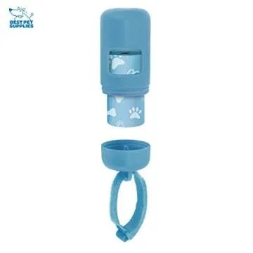 Best Pet Supplies Dog Poop Bag Holder Leash Attachment with 30 Bags Reusable Dispenser for Travel, W...