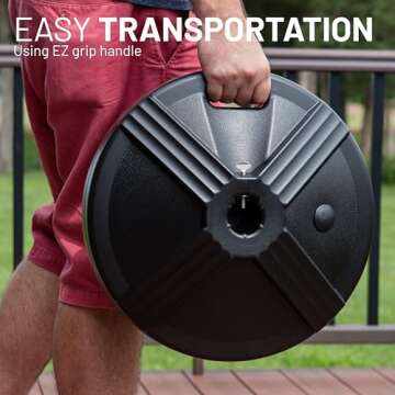 Durable Fillable Umbrella Base for Patio Tables - Black