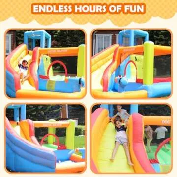 Doctor Dolphin Inflatable Bounce House with Slide for Kids' Backyard and Indoor Play