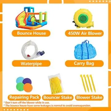 Doctor Dolphin Inflatable Bounce House with Slide for Kids' Backyard and Indoor Play