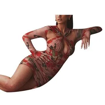 Women Sexy Halter Strappy Mini Dress Bodycon Low Cut Short Dress Chiffon Vintage Ruched Summer Dress(Corset Floral Halter,Medium)