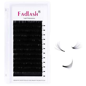 Easy Fan Volume Lash Extensions FADLASH D Curl Volume Fans 8-20mm Length Self Fanning Eyelash Extens...