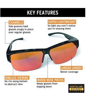 Blue Light Blocking Glasses - Fits over Reading glasses - SLEEP BETTER at Night - Orange Anti Glare lens to Reduce Insomnia, Migraine, Eye Strain – Blue Filter Computer Glasses for Men, Women, Gaming