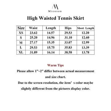 Micoson Womens Pleated Tennis Skirt Ruffle Golf Skorts with Pockets High Waisted Athletic Skirts White