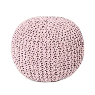 REDEARTH Round Hand Knitted Pouf Ottoman for Living