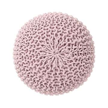 REDEARTH Round Hand Knitted Pouf Ottoman for Living