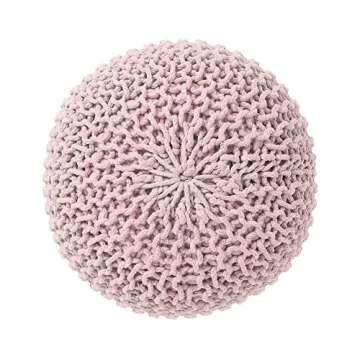 REDEARTH Round Hand Knitted Pouf Ottoman for Living
