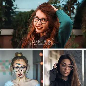 MEETSUN Blue Light Blocking Glasses, Anti Eye Strain Headache (Sleep Better),Computer Reading Glasse...