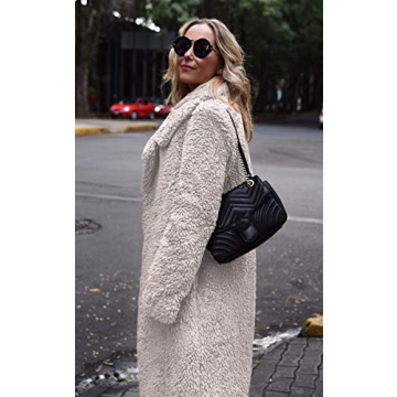 Stylish Women's Fuzzy Fleece Lapel Jacket for Winter