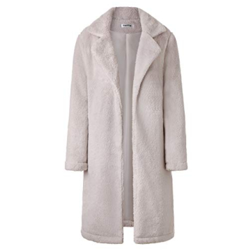 Stylish Women's Fuzzy Fleece Lapel Jacket for Winter