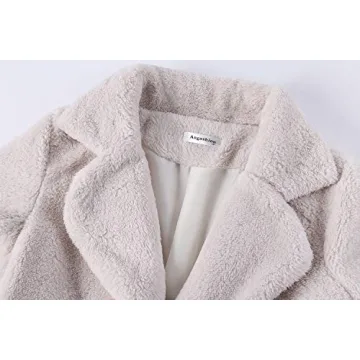 Stylish Women's Fuzzy Fleece Lapel Jacket for Winter