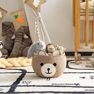 CherryNow Cotton Rope Baby Basket for Nursery Organization