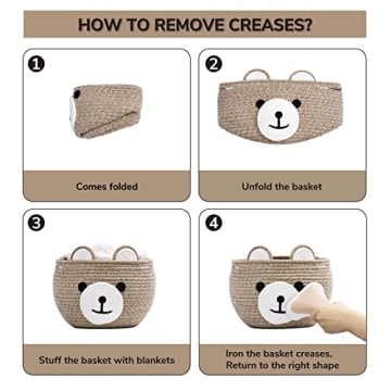 CherryNow Cotton Rope Baby Basket for Nursery Organization