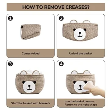 CherryNow Cotton Rope Baby Basket for Nursery Organization