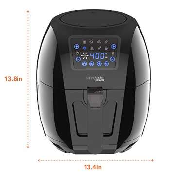 Vremi Skinnytaste by Vremi Air Fryer - XL Capacity, 5.8 Quart, 1700 Watt, Digital Touch Screen with 8 Cooking Presets, Bonus Recipe Booklet.