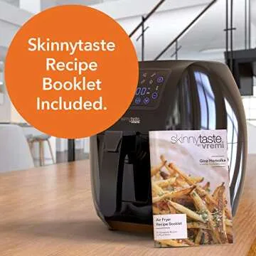 Vremi Skinnytaste by Vremi Air Fryer - XL Capacity, 5.8 Quart, 1700 Watt, Digital Touch Screen with 8 Cooking Presets, Bonus Recipe Booklet.