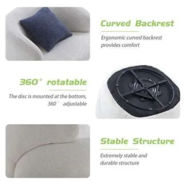 KEVINSPACE 360° Swivel Accent Chair - Modern Comfort