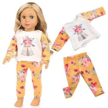 ZQDOLL 19 pcs American Doll Clothes Gift for 18 inch Doll Clothes and Accessories, Including 10 Complete Sets of Clothing