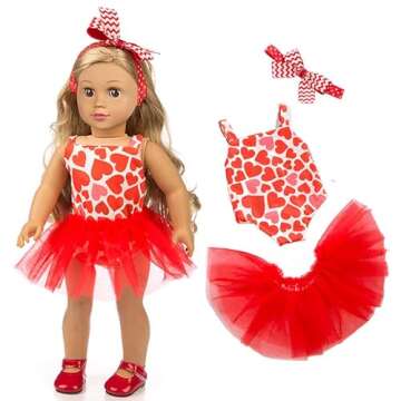 ZQDOLL 19 pcs American Doll Clothes Gift for 18 inch Doll Clothes and Accessories, Including 10 Complete Sets of Clothing