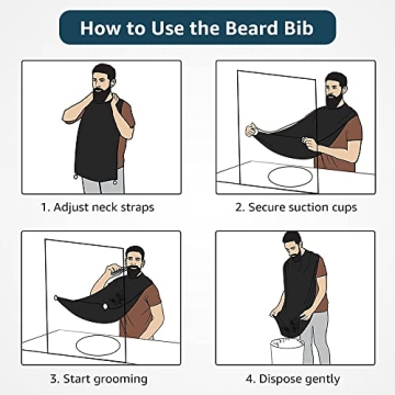 VUELANE Beard Bib Apron for Men with Suction Cups