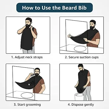 VUELANE Beard Bib Apron for Men with Suction Cups