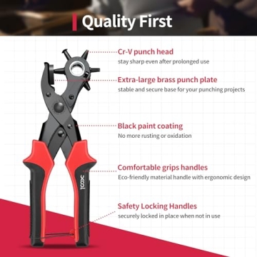 XOOL Revolving Punch Plier Kit - Heavy Duty Craft Tool