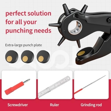 XOOL Revolving Punch Plier Kit - Heavy Duty Craft Tool
