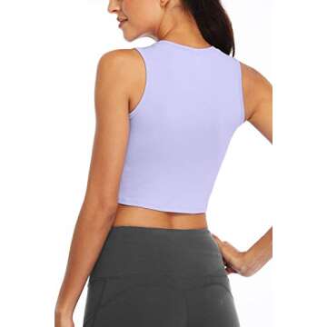 Sanutch Workout Fitness Casual Basic Crop Tops - Cropped Tank Tops for Women