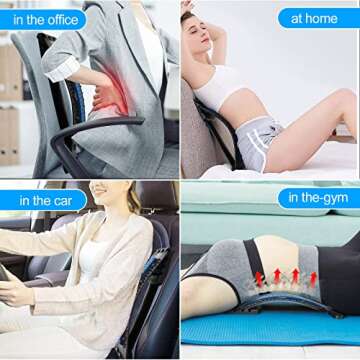 Back Stretcher, 4-Level Back Cracker Board for Lower Lumbar Back Pain Relief, Adjustable Back Cracking Device with Magnetic Massage Points for Muscle Relax, Herniated Disc, Sciatica (Medium)