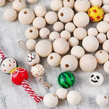 ALEXCRAFT 400PCS Unfinished Wood Beads for Crafts and DIY