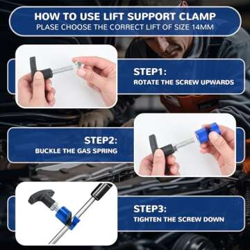 WUODAO Car Hood Prop Struts Clamp Hood Strut Clamp Lift Support Clamp 0.55 Inch Hood Lift Support Clip for Car Rod Retaining Holder Tool 4Pcs Cover