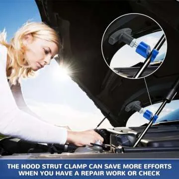 WUODAO Car Hood Prop Struts Clamp Hood Strut Clamp Lift Support Clamp 0.55 Inch Hood Lift Support Clip for Car Rod Retaining Holder Tool 4Pcs Cover
