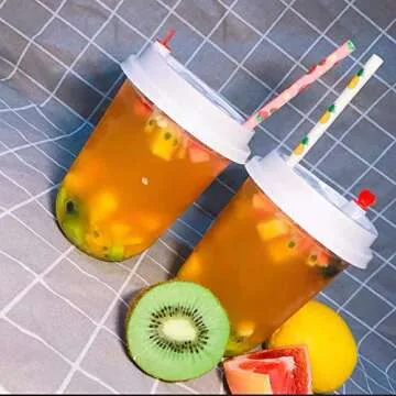 IPALMAY Pineapple Paper Straws - Eco-Friendly Pack of 100