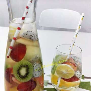 IPALMAY Pineapple Paper Straws - Eco-Friendly Pack of 100