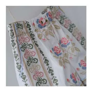 Thopavenoir Women's 2 Piece Floral/Stripe Print Pajamas Sets Long Sleeve Tie Front Shirt + Wide Leg Shorts Outfits Sleepwear (White, L)