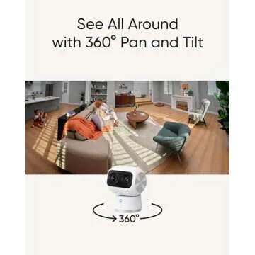 eufy Security Indoor Cam S350, Dual Cameras, 4K UHD Security Camera with 8× Zoom, 360° Camera, Baby Monitor, Pet Camera, Human/Pet Detection, AI Tracking, 2.4G/5G Wi-Fi, Plug in