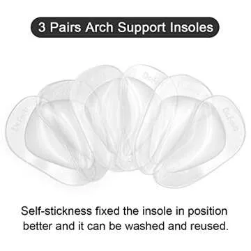 Dr. Foot's Arch Support Shoe Insoles for Flat Feet, Gel Arch Inserts for Plantar Fasciitis, Adhesive...